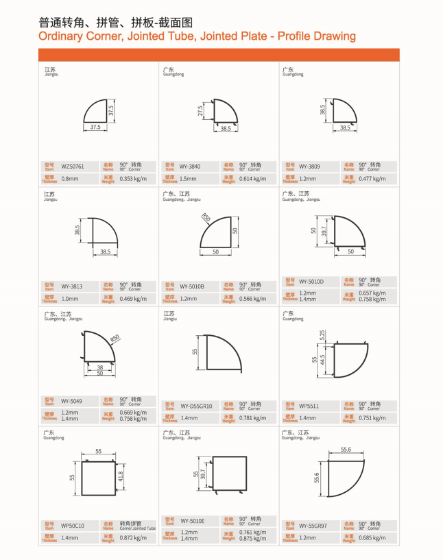 普通轉(zhuǎn)角、拼管、拼板